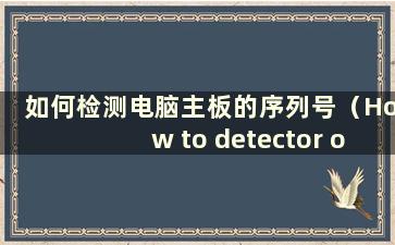 如何检测电脑主板的序列号（How to detector of a computer主板的序列号信息）